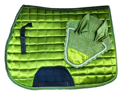 Satin Saddle Pad & Ears Set - Various Colours