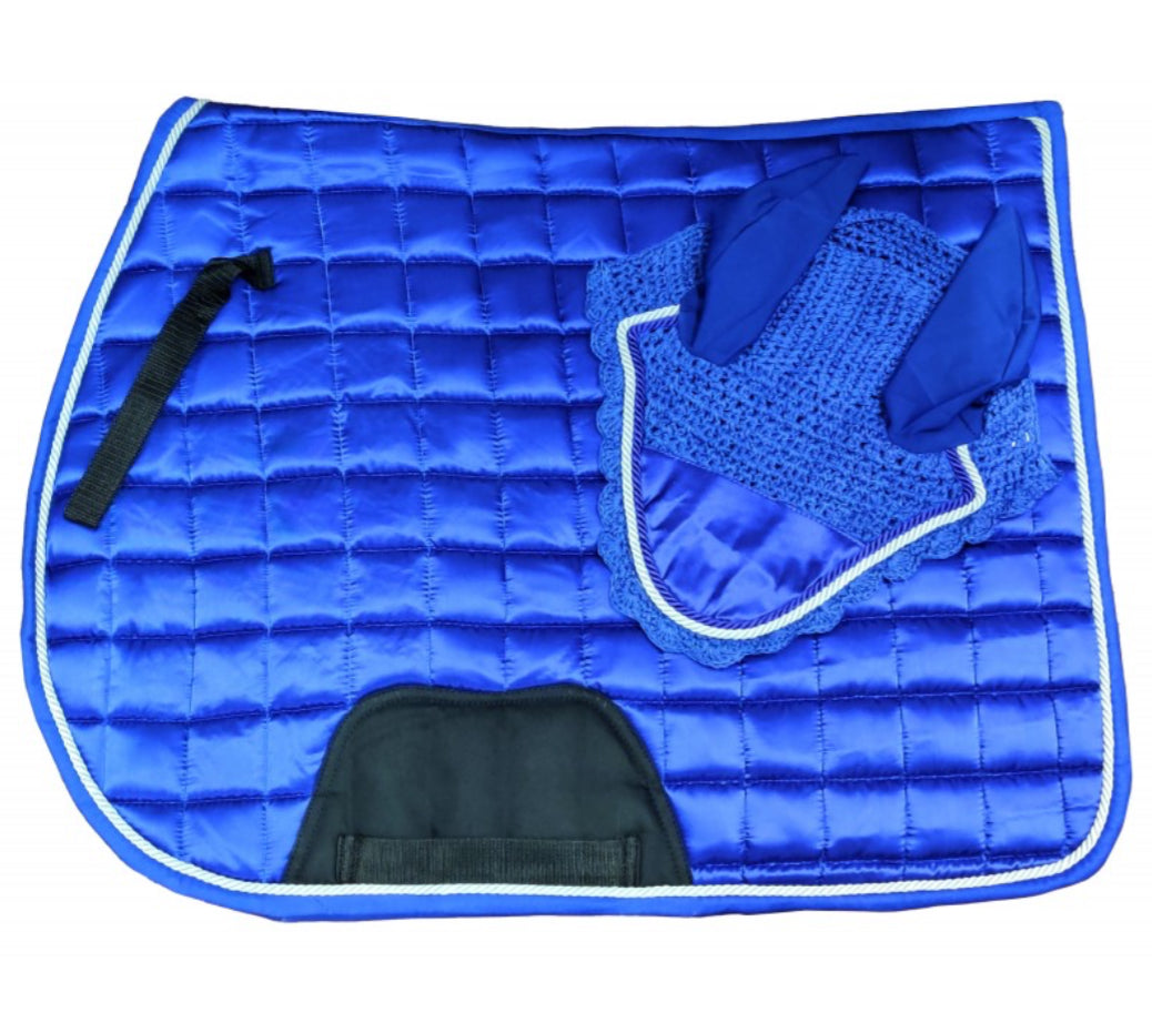 Satin Saddle Pad & Ears Set - Various Colours