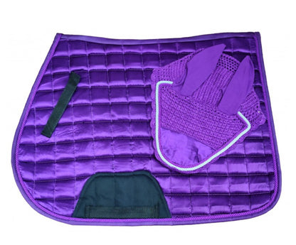 Satin Saddle Pad & Ears Set - Various Colours