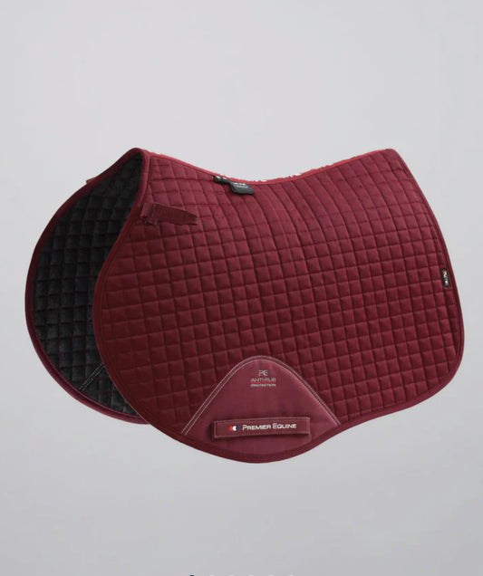 Premier Equine Close Contact Cotton GP/Jump Saddle Pad - Burgundy - Full