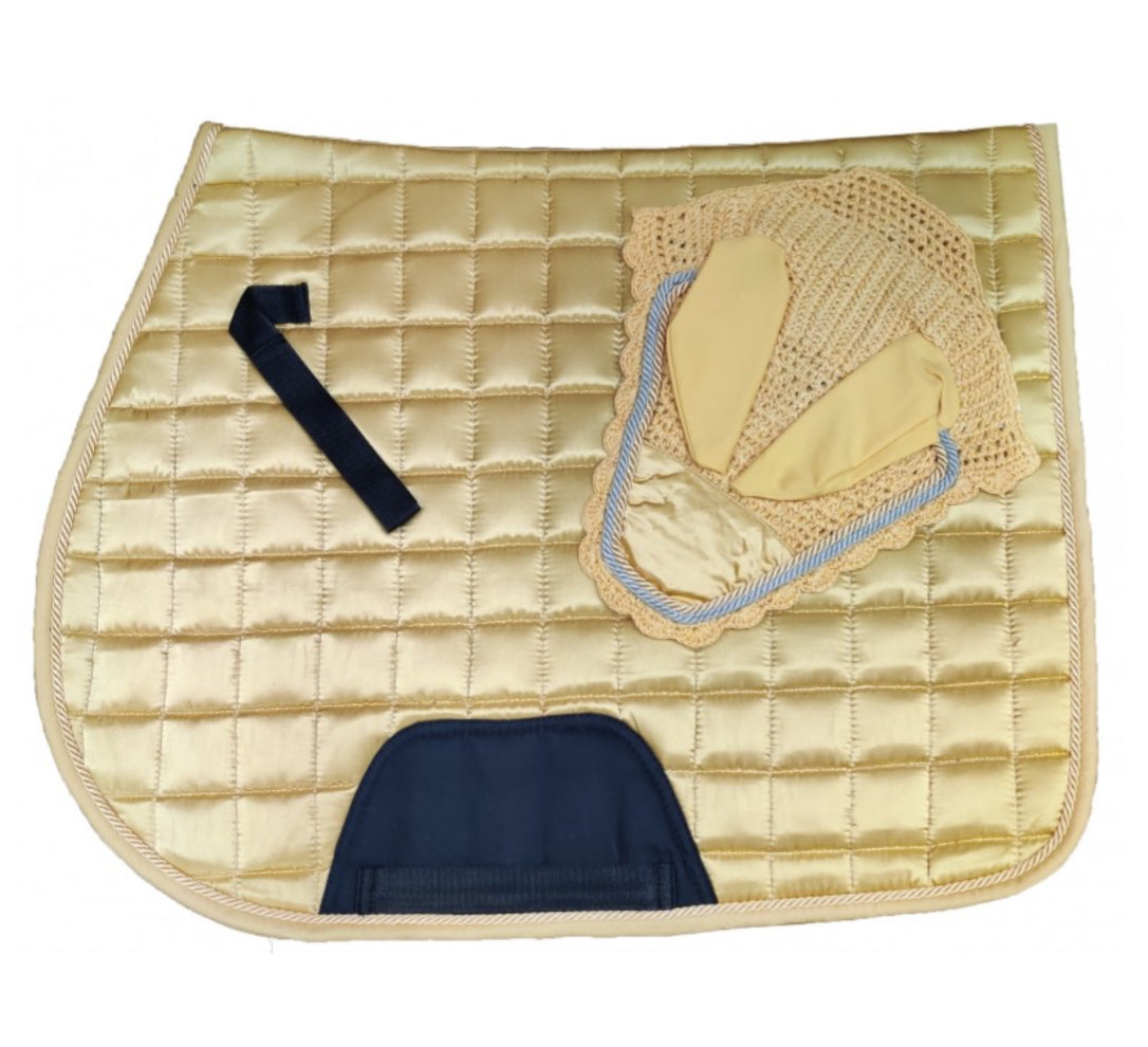 Satin Saddle Pad & Ears Set - Various Colours