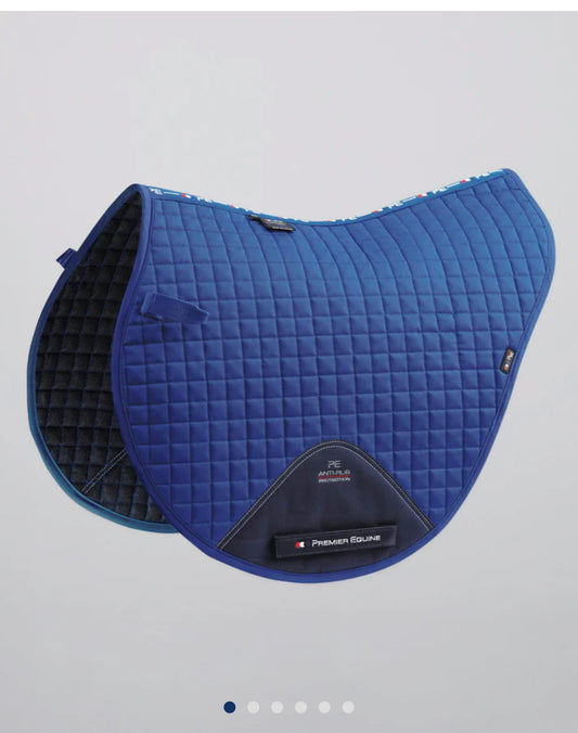 Premier Equine Close Contact Cotton Cross Country Saddle Pad  Royal  Blue - Full