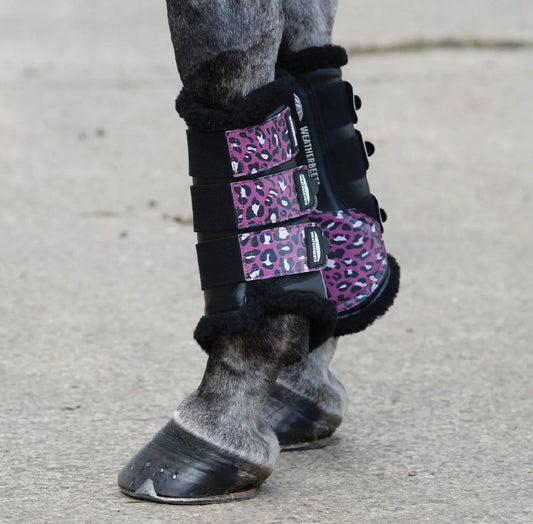 Weatherbeeta Leopard Brushing Boots - Size Pony
