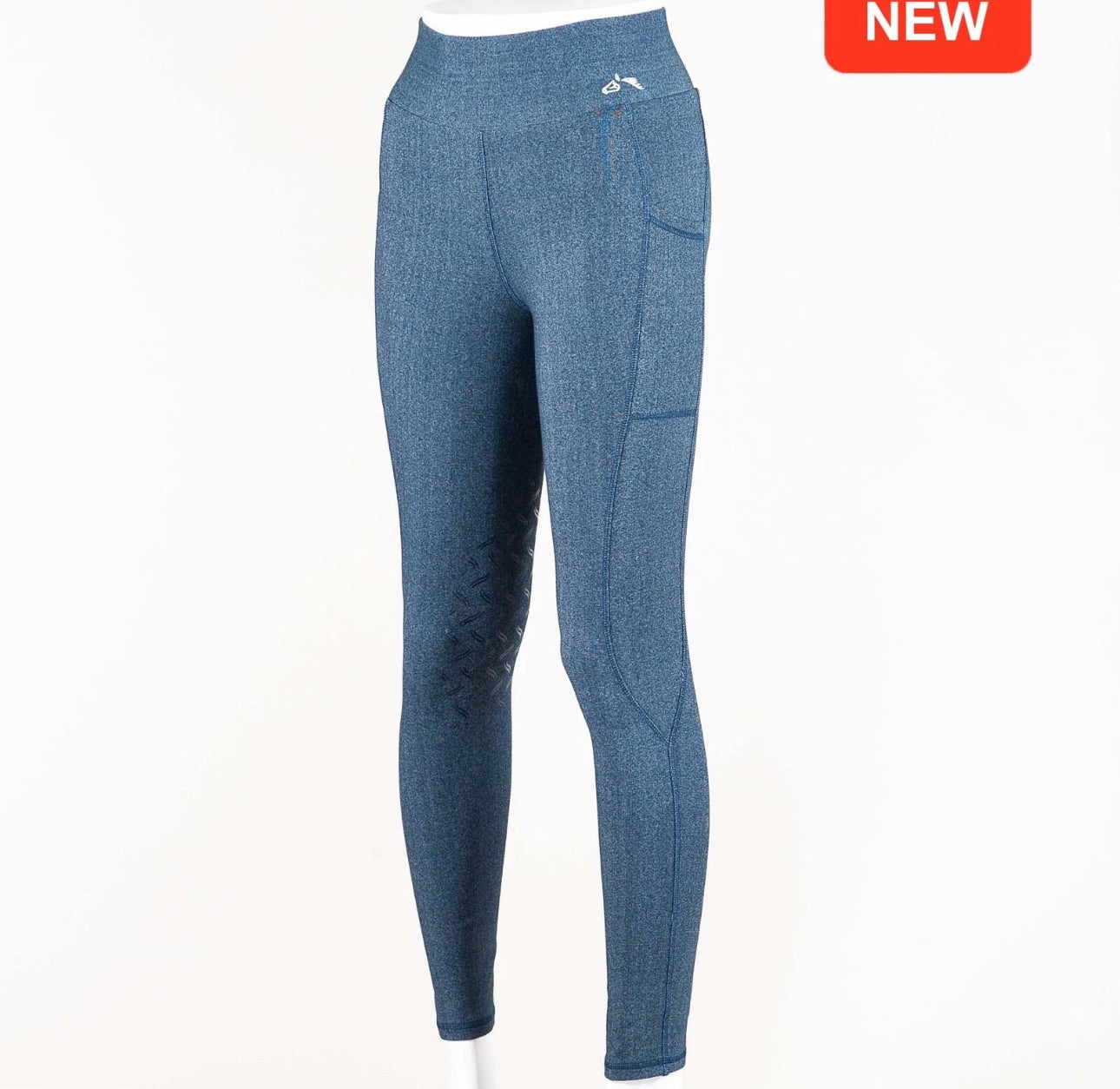 Gallop High Waist pocket Riding Tights - Charcoal Denim