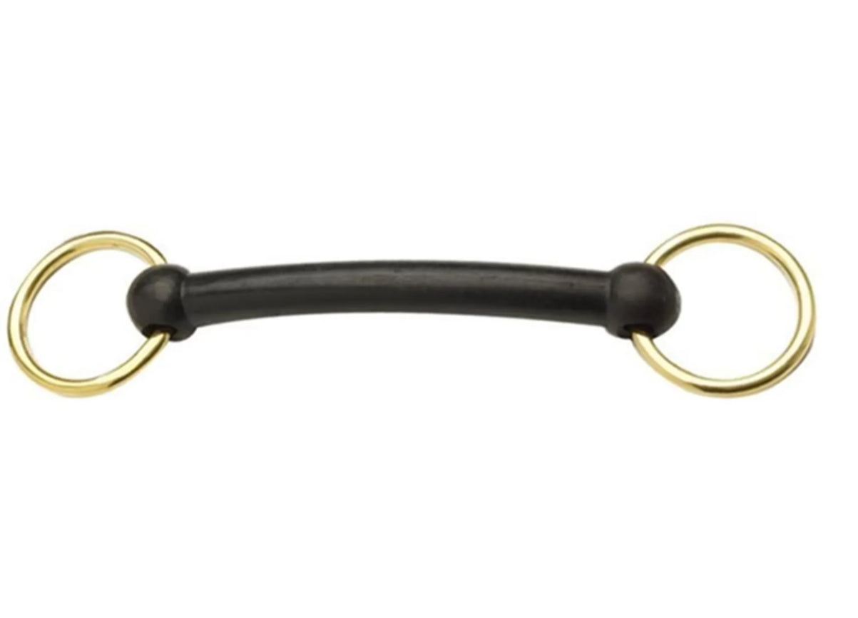 JHL Pro Steel Nylon Brass Ring Snaffle