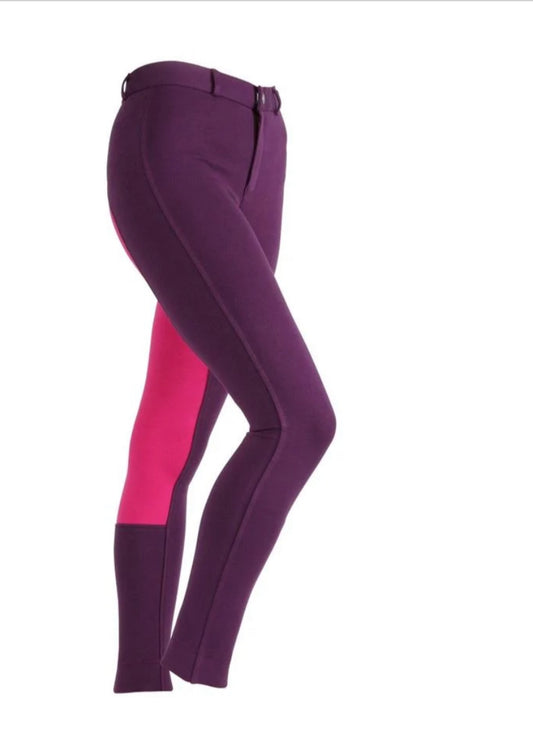 Shires Wessex Maids 28” Two Tone Jodhpurs (Purple/Pink)