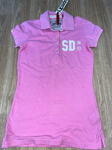Superdry Double Blacklabel Pique Polo Top Size Small