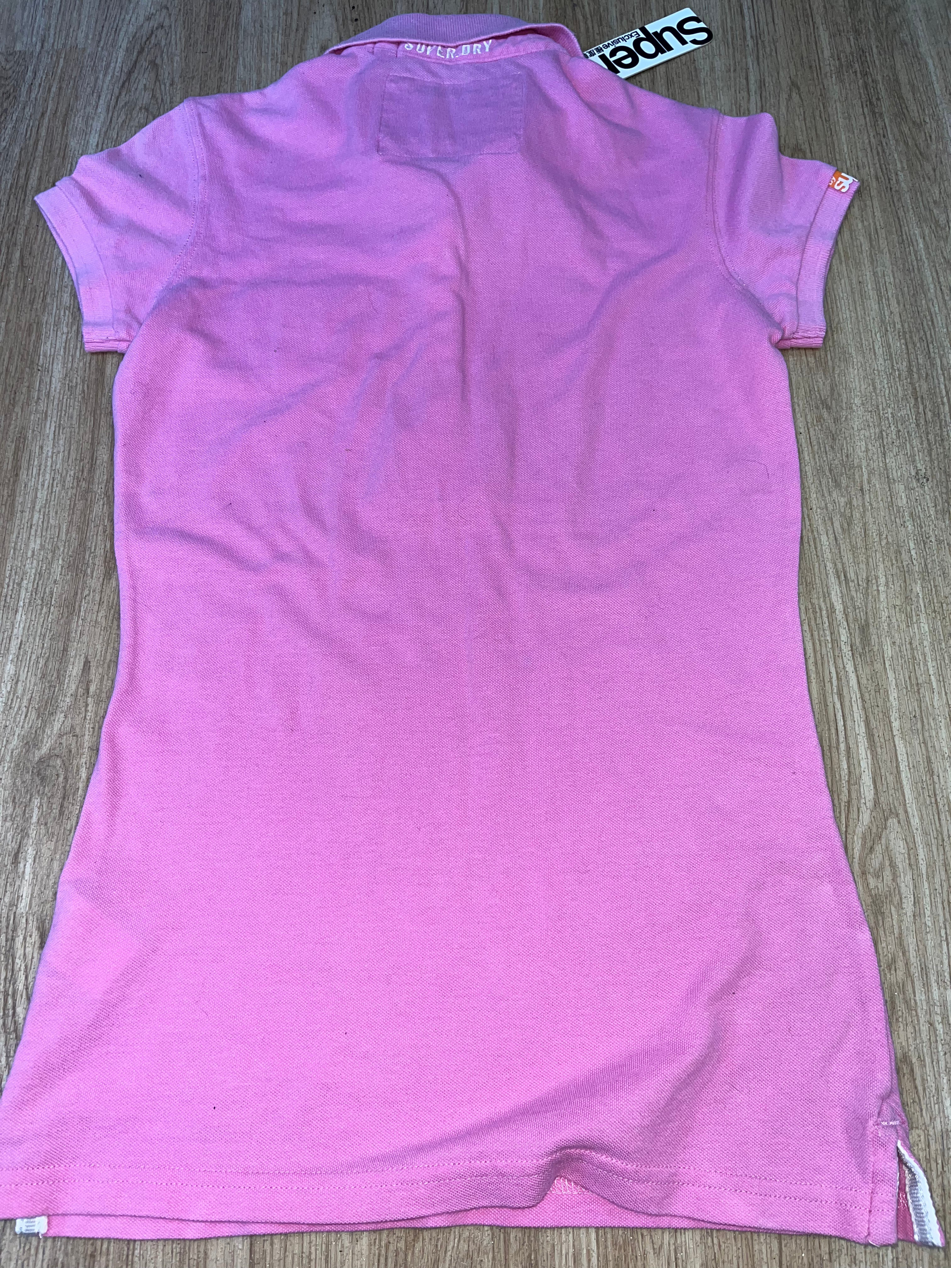 Superdry Double Blacklabel Pique Polo Top Size Small