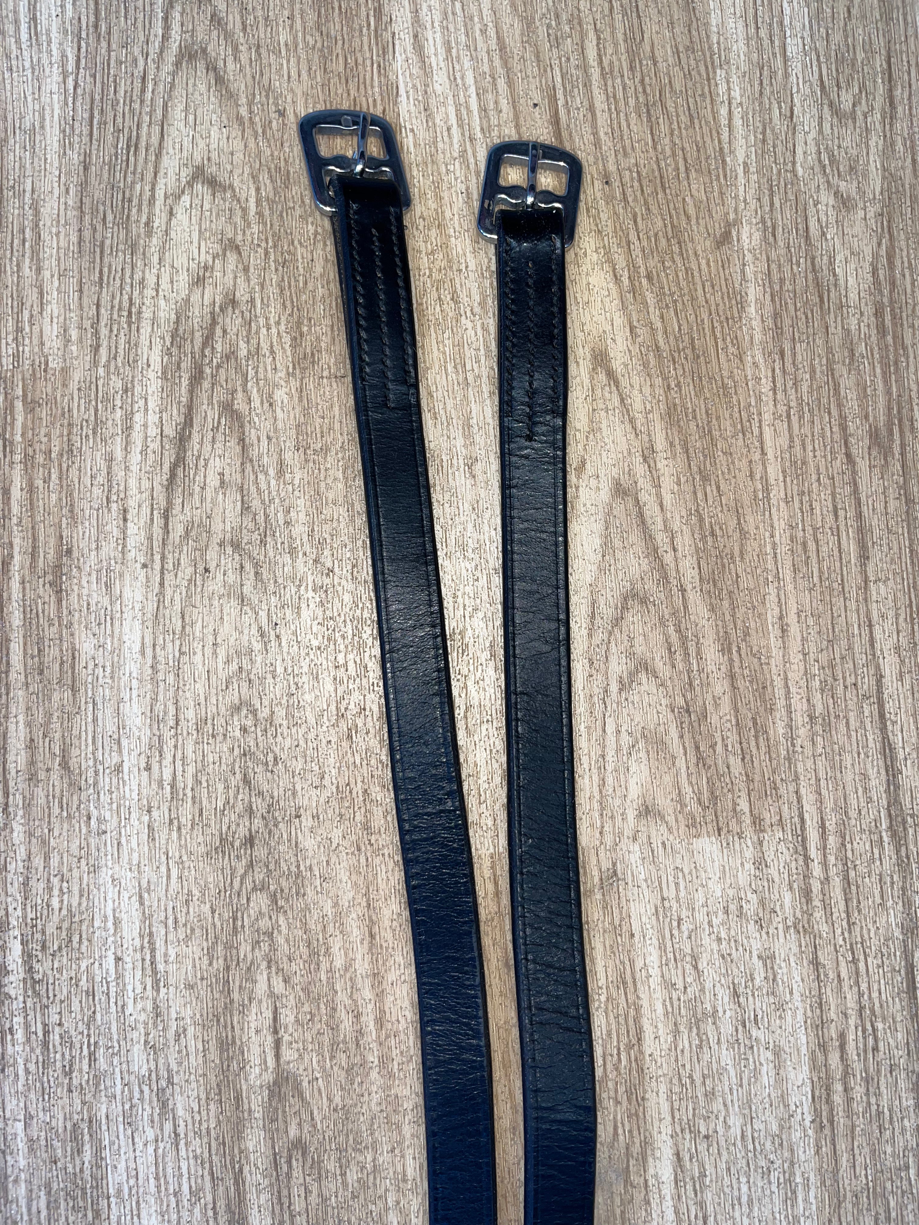 Shires Black Children’s Stirrup Leathers Measuring 24”
