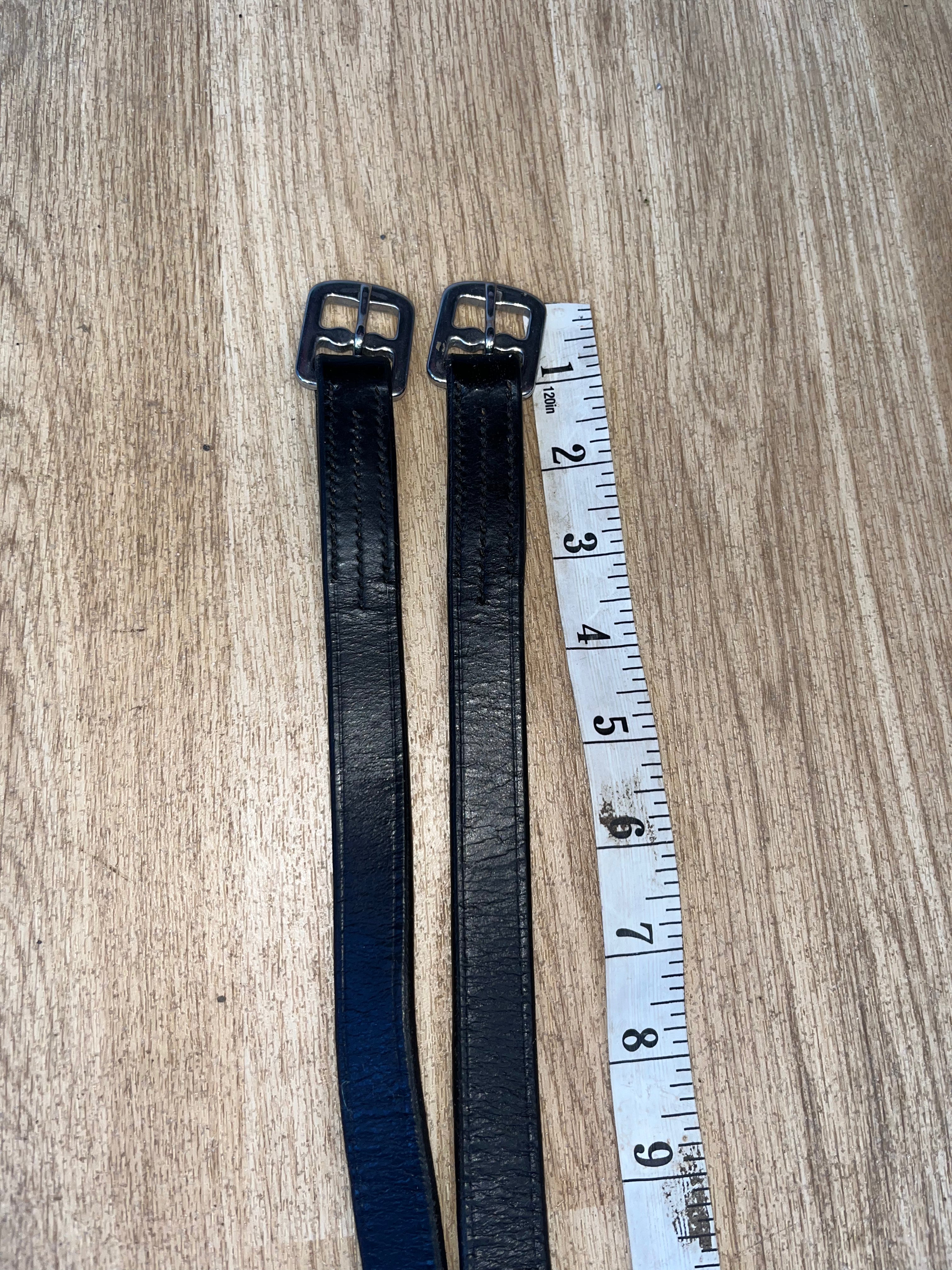 Shires Black Children’s Stirrup Leathers Measuring 24”