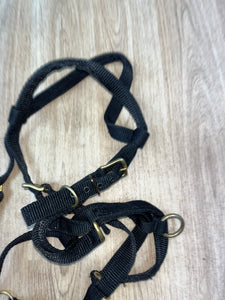 Synthetic Black Bitless Bridle Full