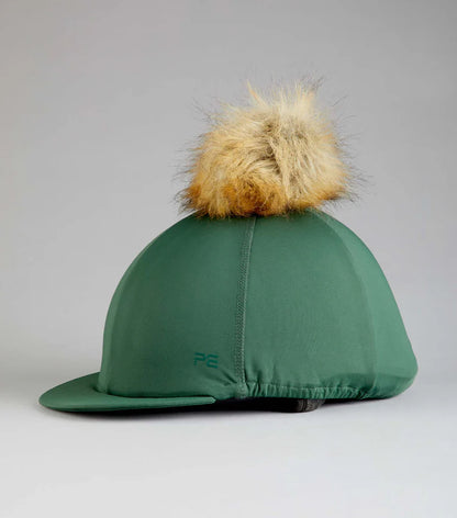 Premier Equine Jersey Hat Silk with Faux Fur Pom Pom .