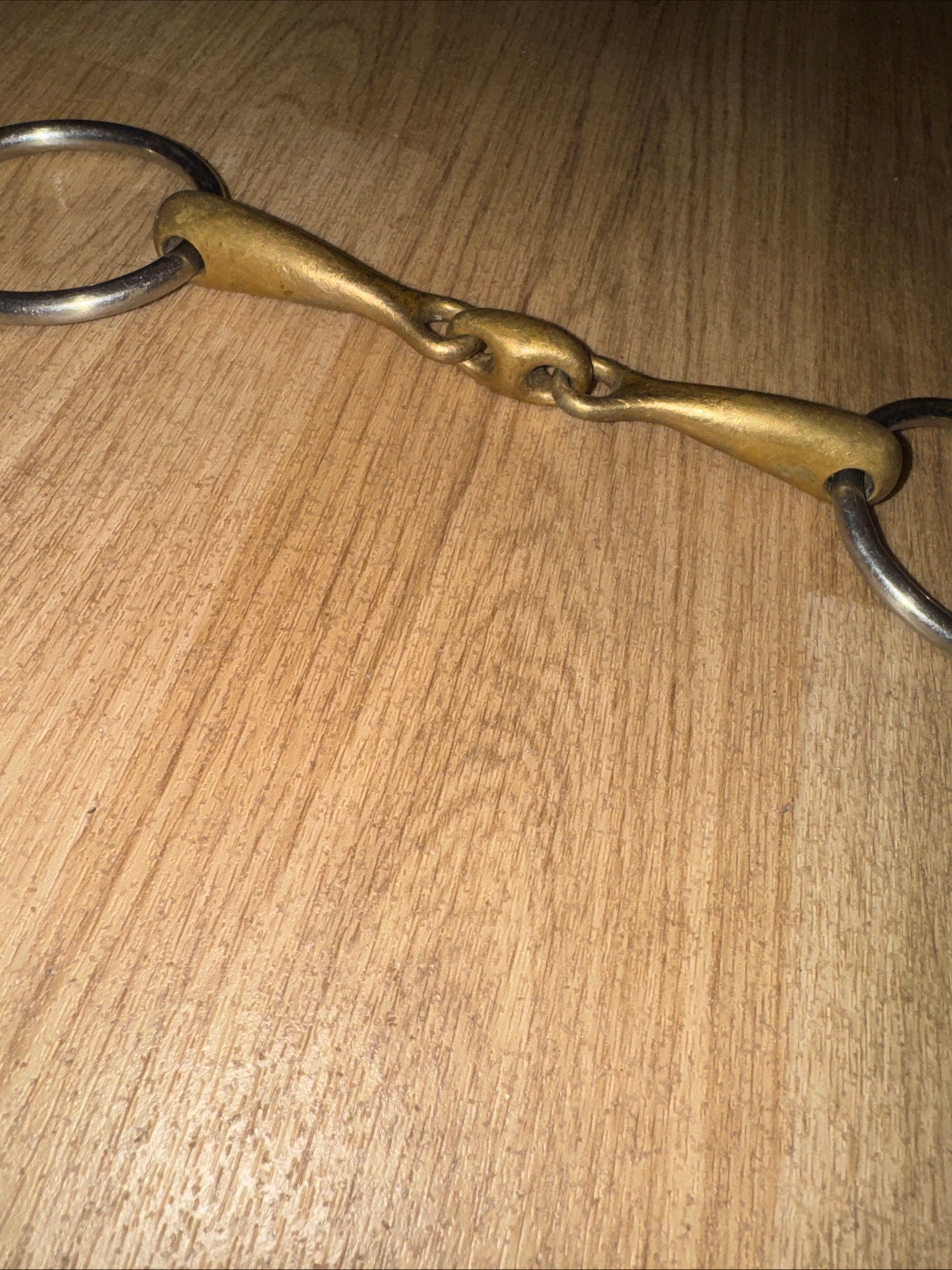 Gold Coloured Lozenge Loose Ring Snaffle 5”