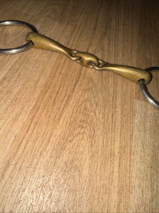 Gold Coloured Lozenge Loose Ring Snaffle 5”