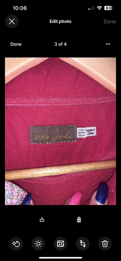 Little Joules Polar Fleece Jumper Size 11/12 Years