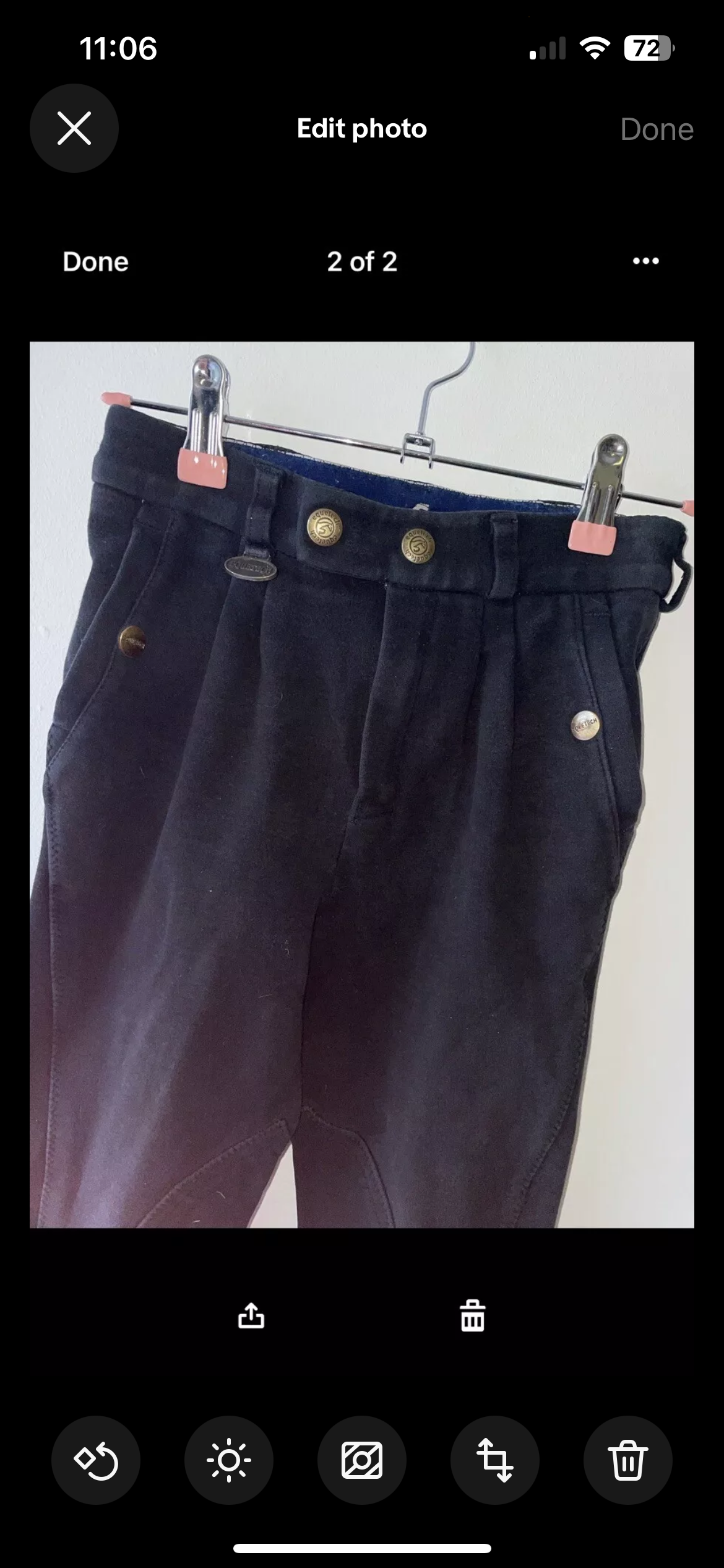 Equetech Black Children’s Breeches Size 22”