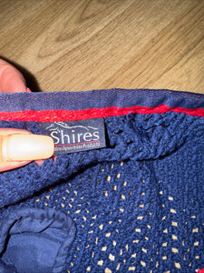 Shires Navy Bound Red/white Trim Ear Veil - Cob/full