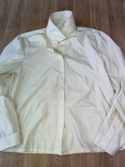 Caldene Long Sleeved Show Shirt Cream Size 16