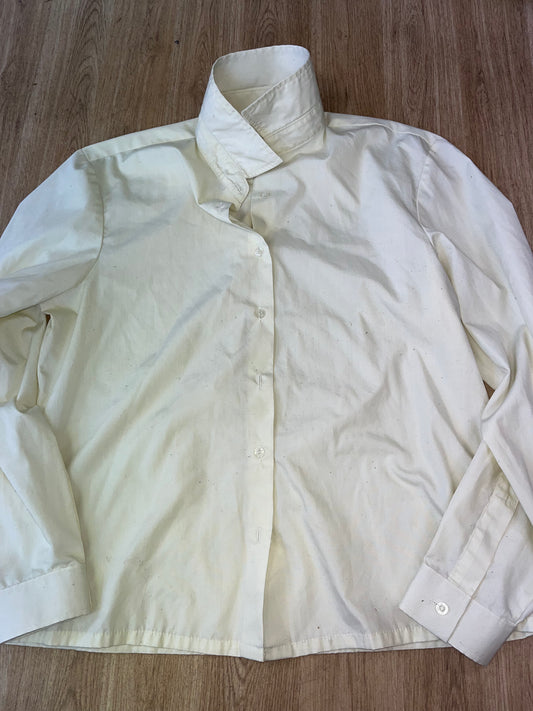 Caldene Long Sleeved Show Shirt Cream Size 16