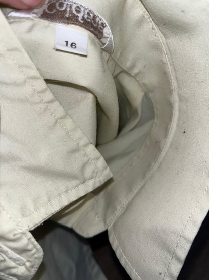 Caldene Long Sleeved Show Shirt Cream Size 16