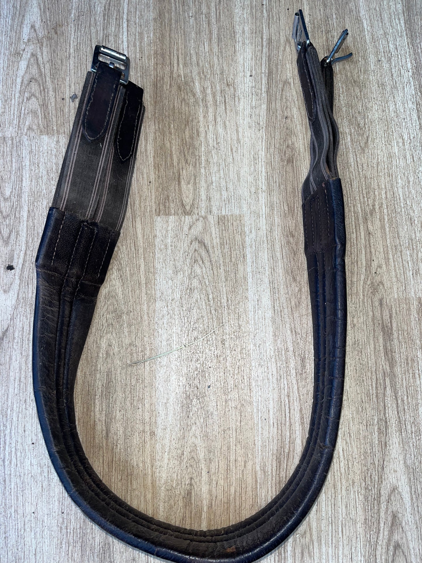 Wessex Leather Look Girth Brown Elasicated Both Ends Measuring 47”