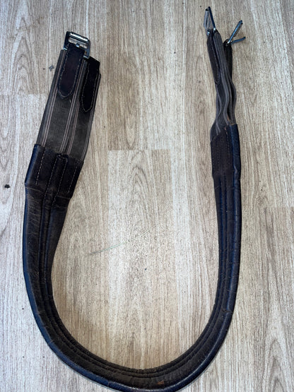 Wessex Leather Look Girth Brown Elasicated Both Ends Measuring 47”