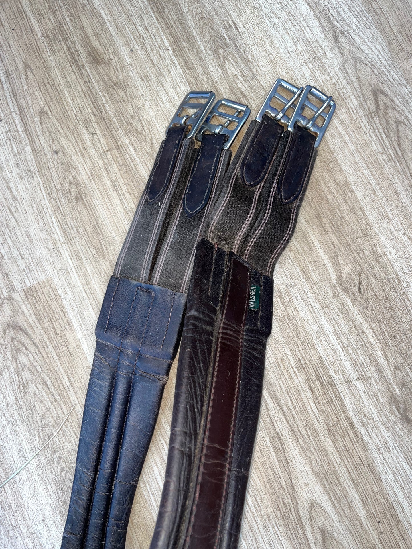 Wessex Leather Look Girth Brown Elasicated Both Ends Measuring 47”