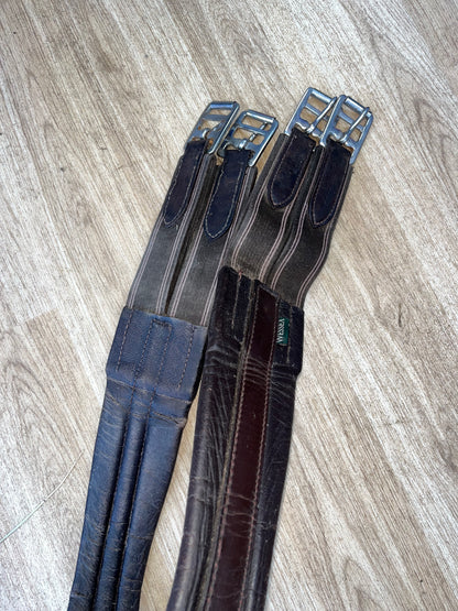 Wessex Leather Look Girth Brown Elasicated Both Ends Measuring 47”
