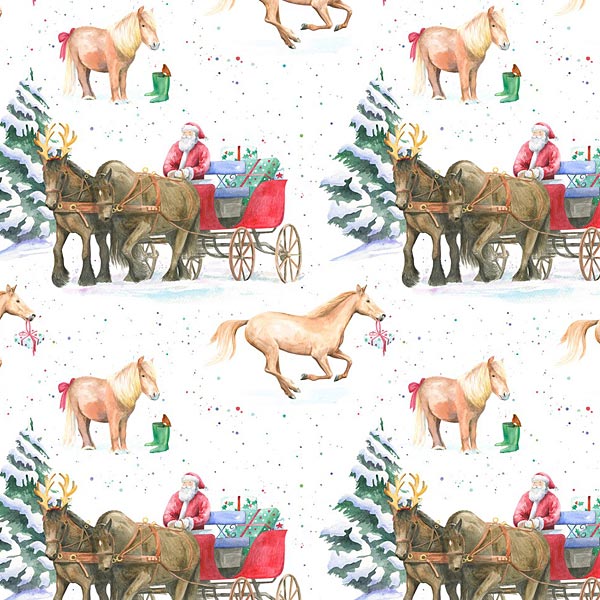 Christmas Wrapping Paper : Horse and Carriage