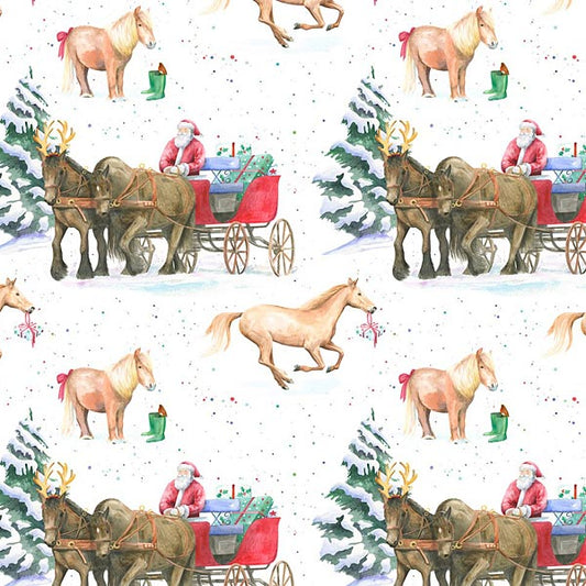 Christmas Wrapping Paper : Horse and Carriage