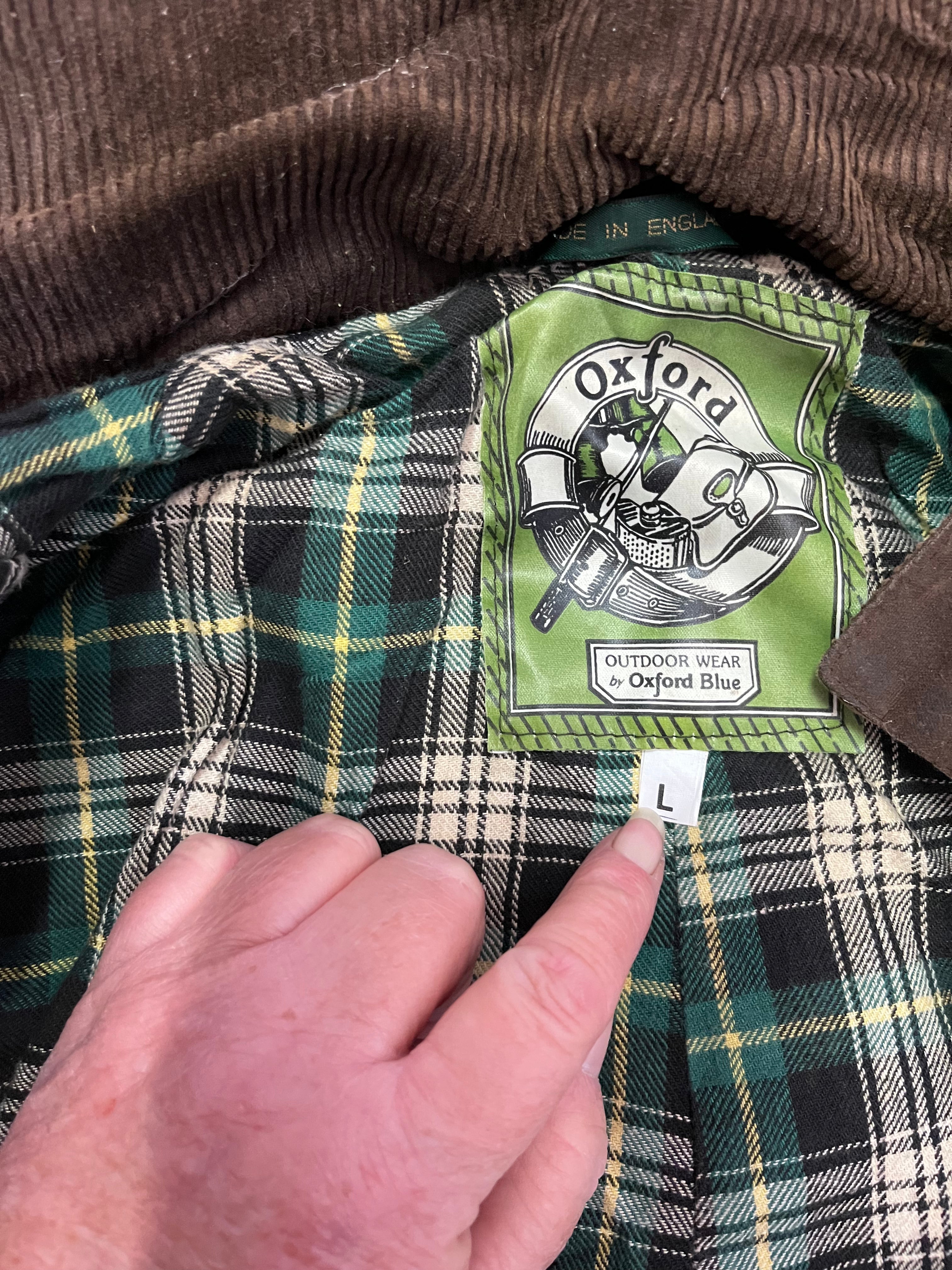Oxford Long Wax Riding Coat Size Large