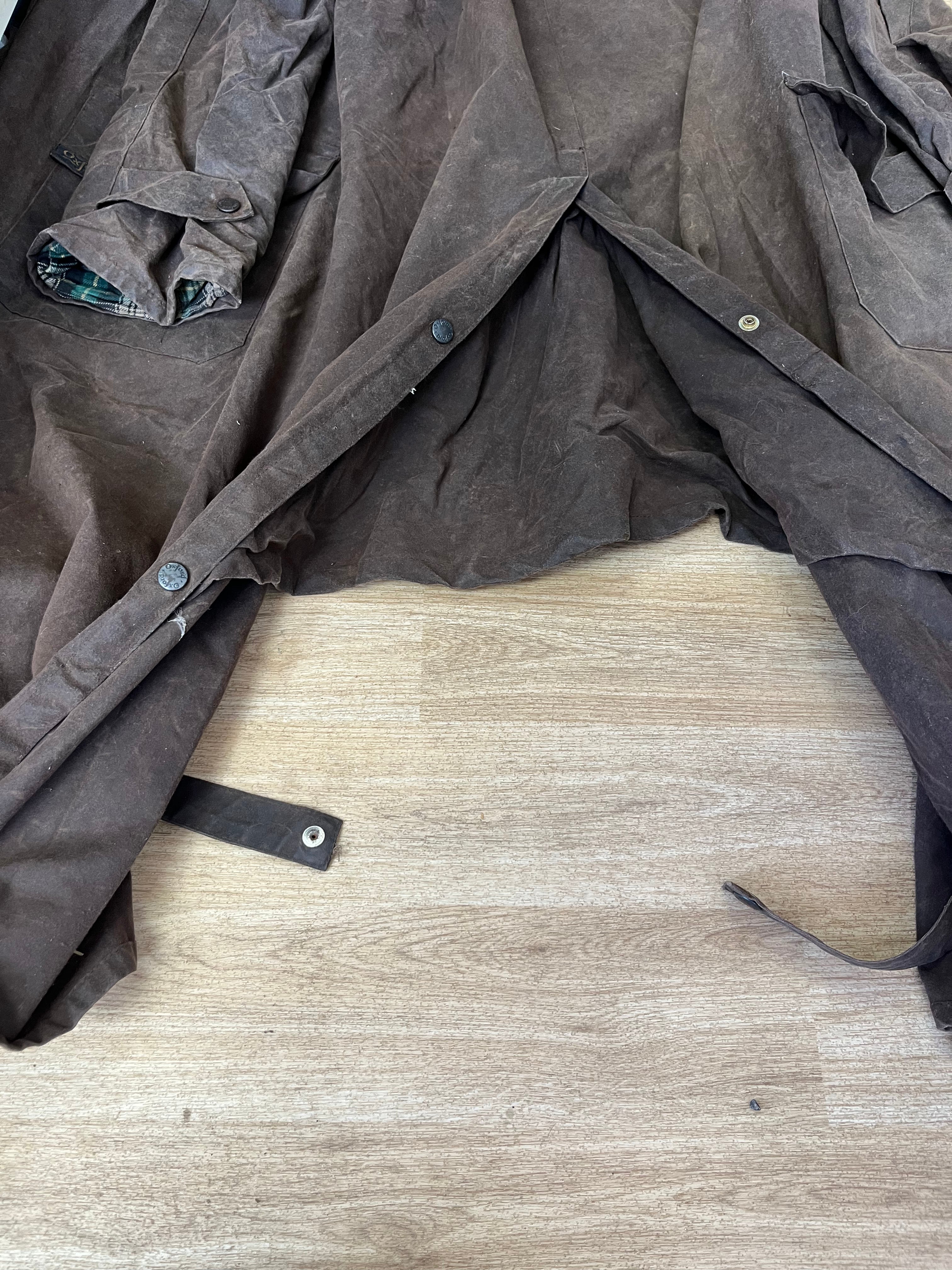 Oxford Long Wax Riding Coat Size Large
