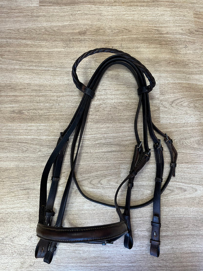 Plaited Browband English Leather Bridle – Snaffle or Double Bit, Cob / Full Size
#3