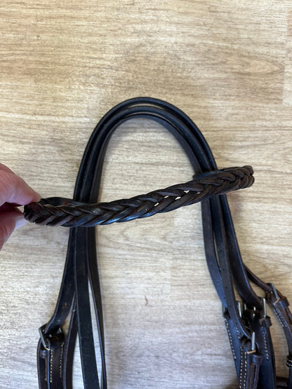 Plaited Browband English Leather Bridle – Snaffle or Double Bit, Cob / Full Size
#3