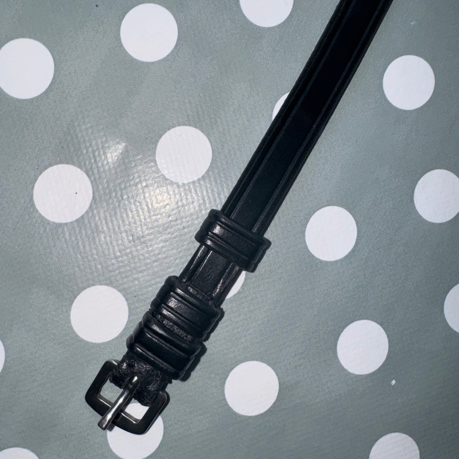 English Black Cob Leather Throatlash Strap - Double Buckle