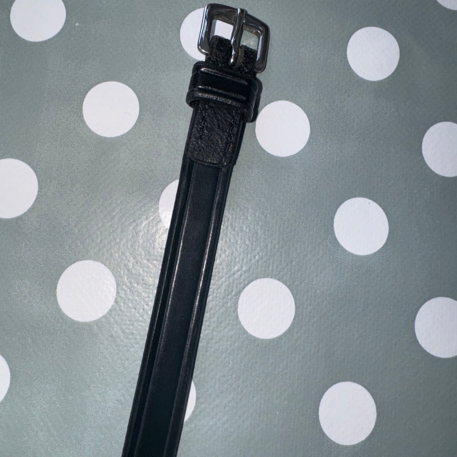 English Black Cob Leather Throatlash Strap - Double Buckle