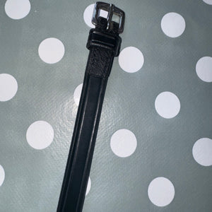 English Black Cob Leather Throatlash Strap - Double Buckle