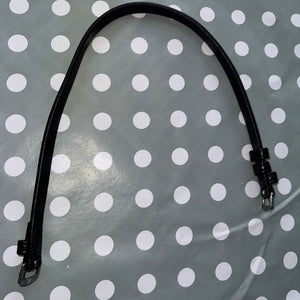English Black Cob Leather Throatlash Strap - Double Buckle