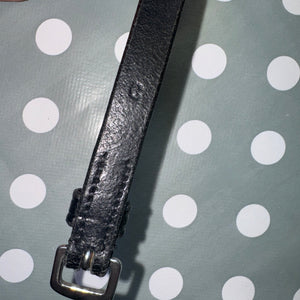 English Black Cob Leather Throatlash Strap - Double Buckle