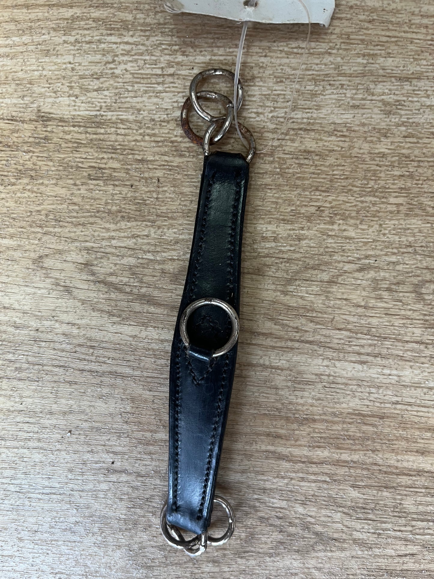 Black Leather Curb Chain Cob