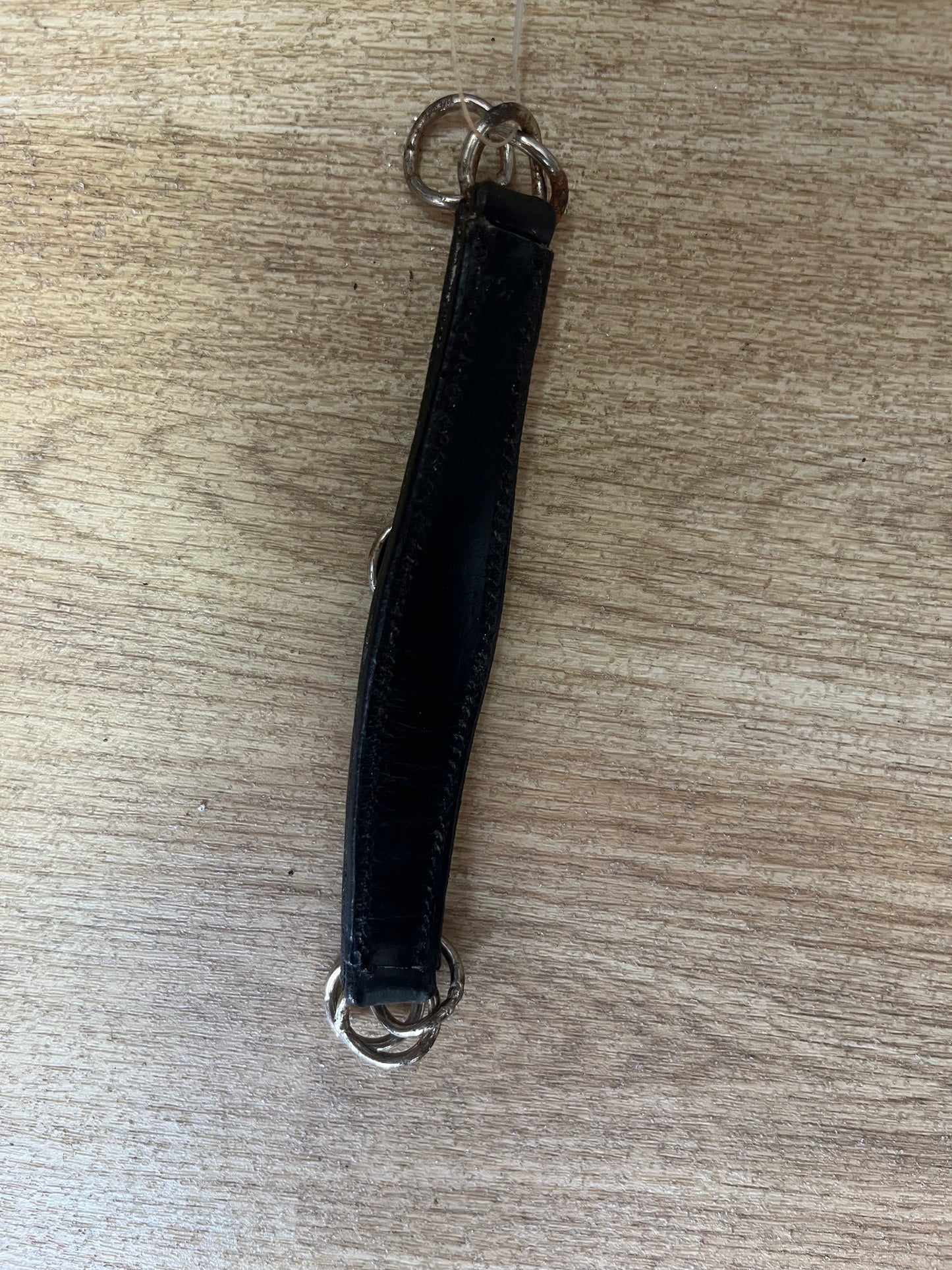Black Leather Curb Chain Cob