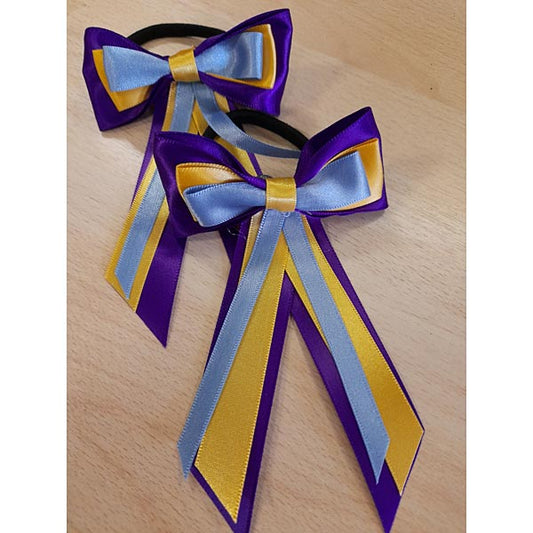 Elico Piggy Bow & Tails - Purple/Blue/Sunshine - Pony Club Colours