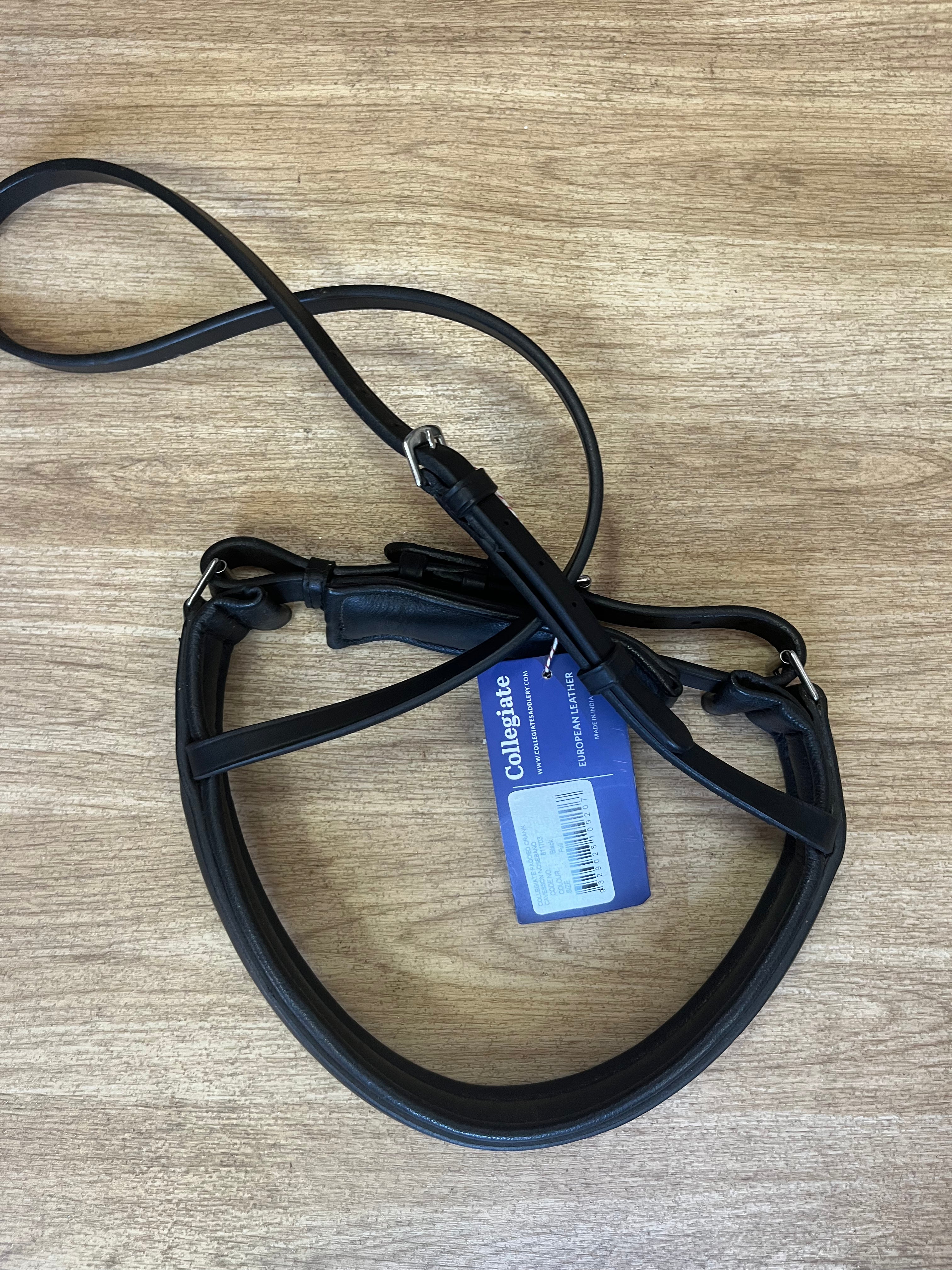 Collegiate Padded Crank Cavesson Noseband Full Black
