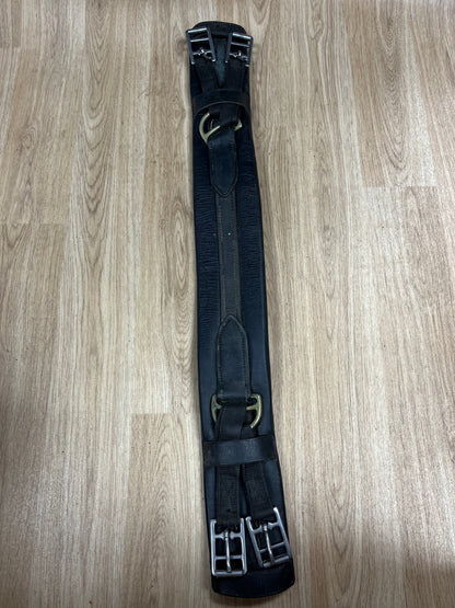 Black Leather Humane Padded Girth 30”