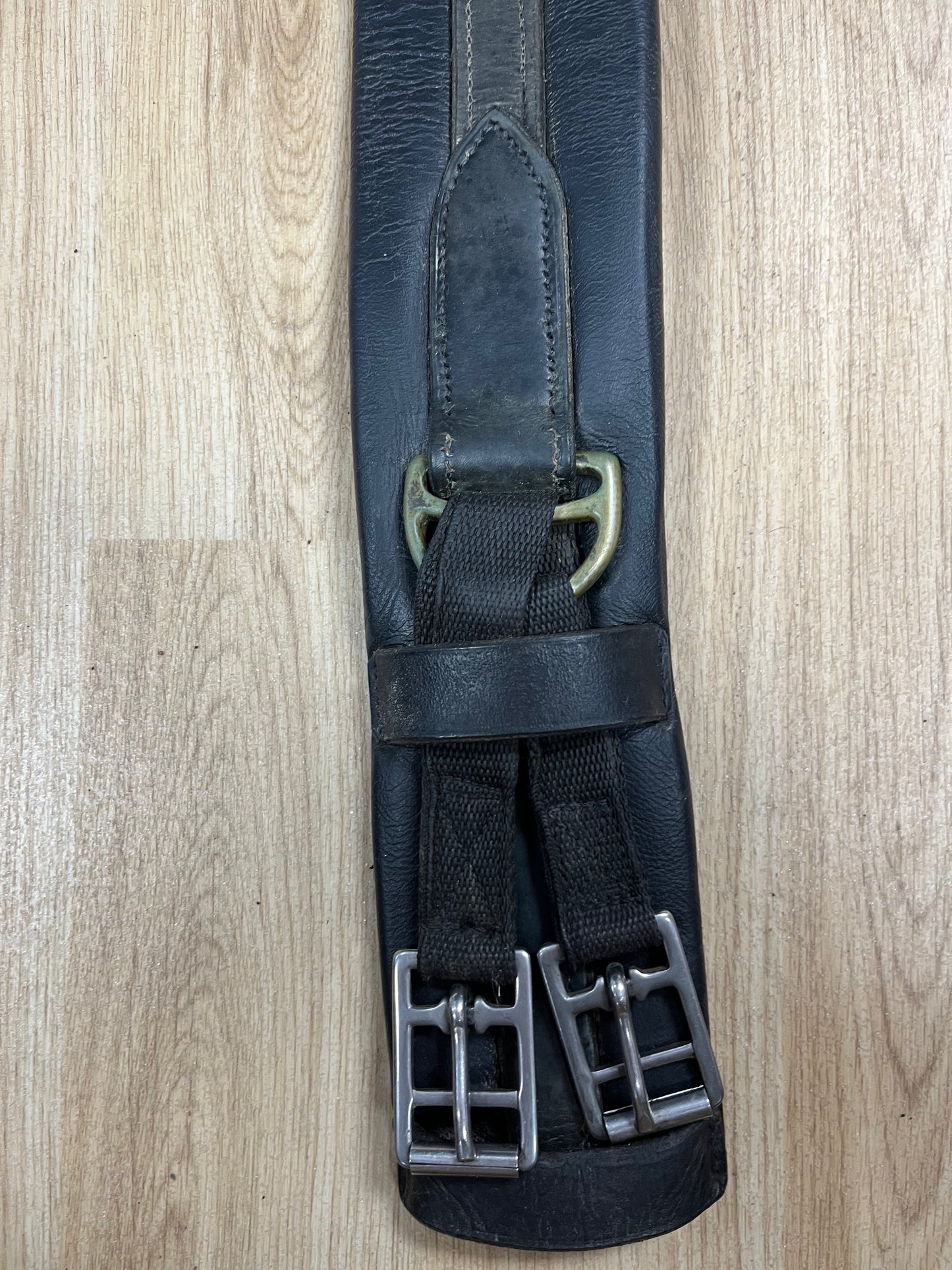 Black Leather Humane Padded Girth 30”