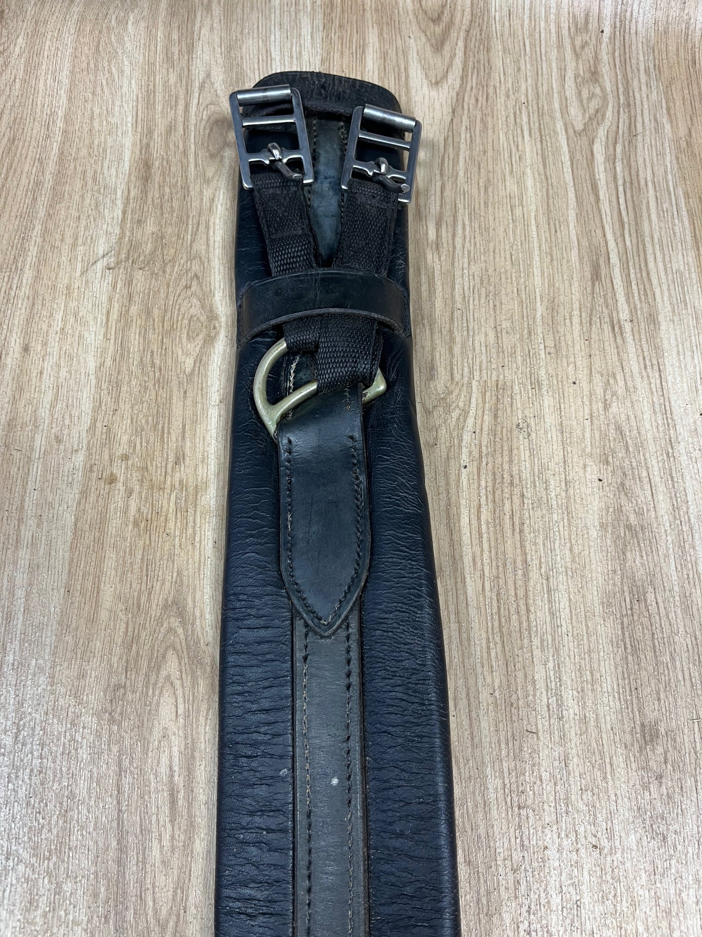 Black Leather Humane Padded Girth 30”