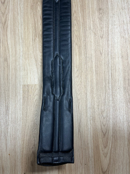 Black Leather Humane Padded Girth 30”