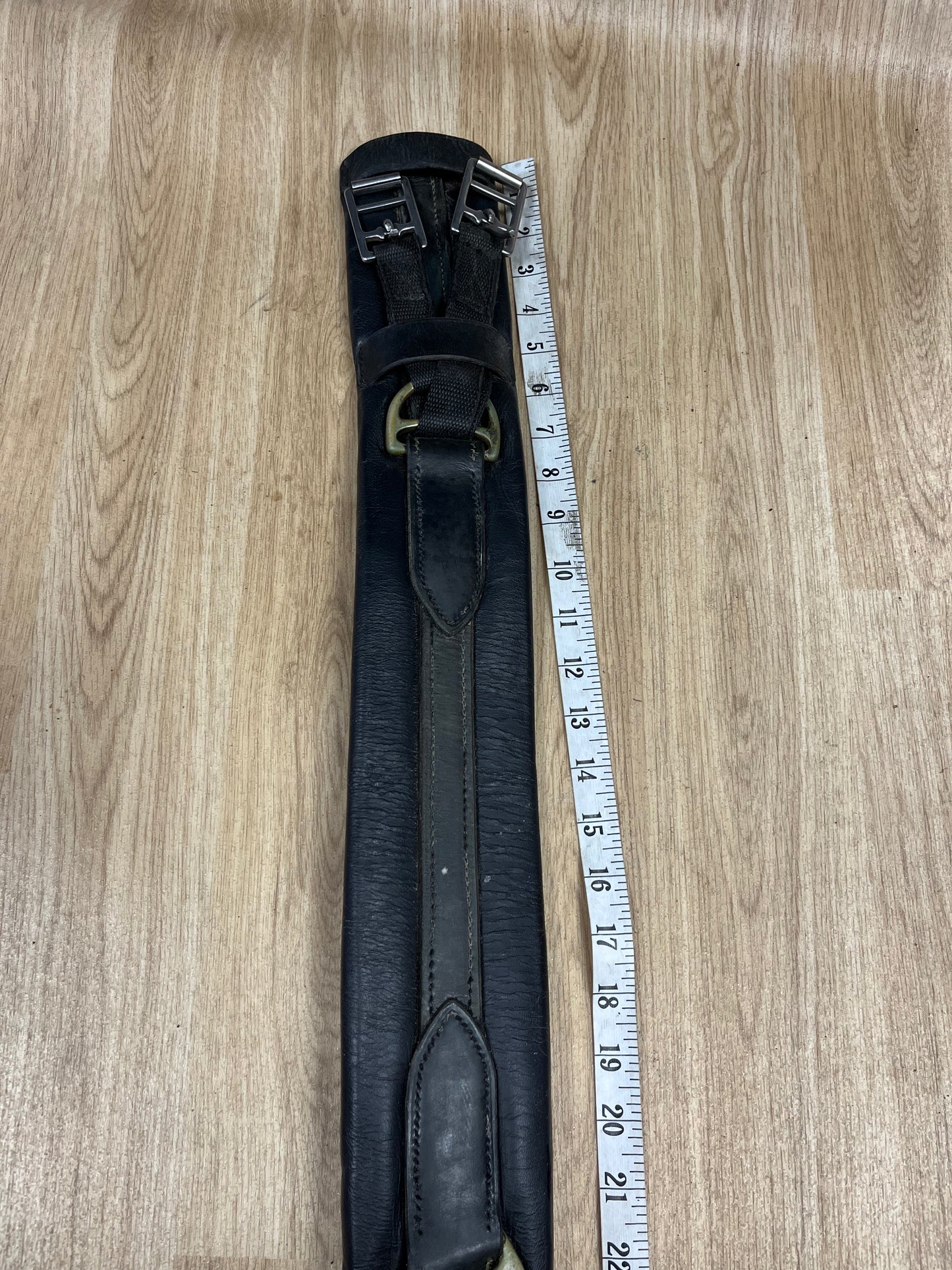 Black Leather Humane Padded Girth 30”