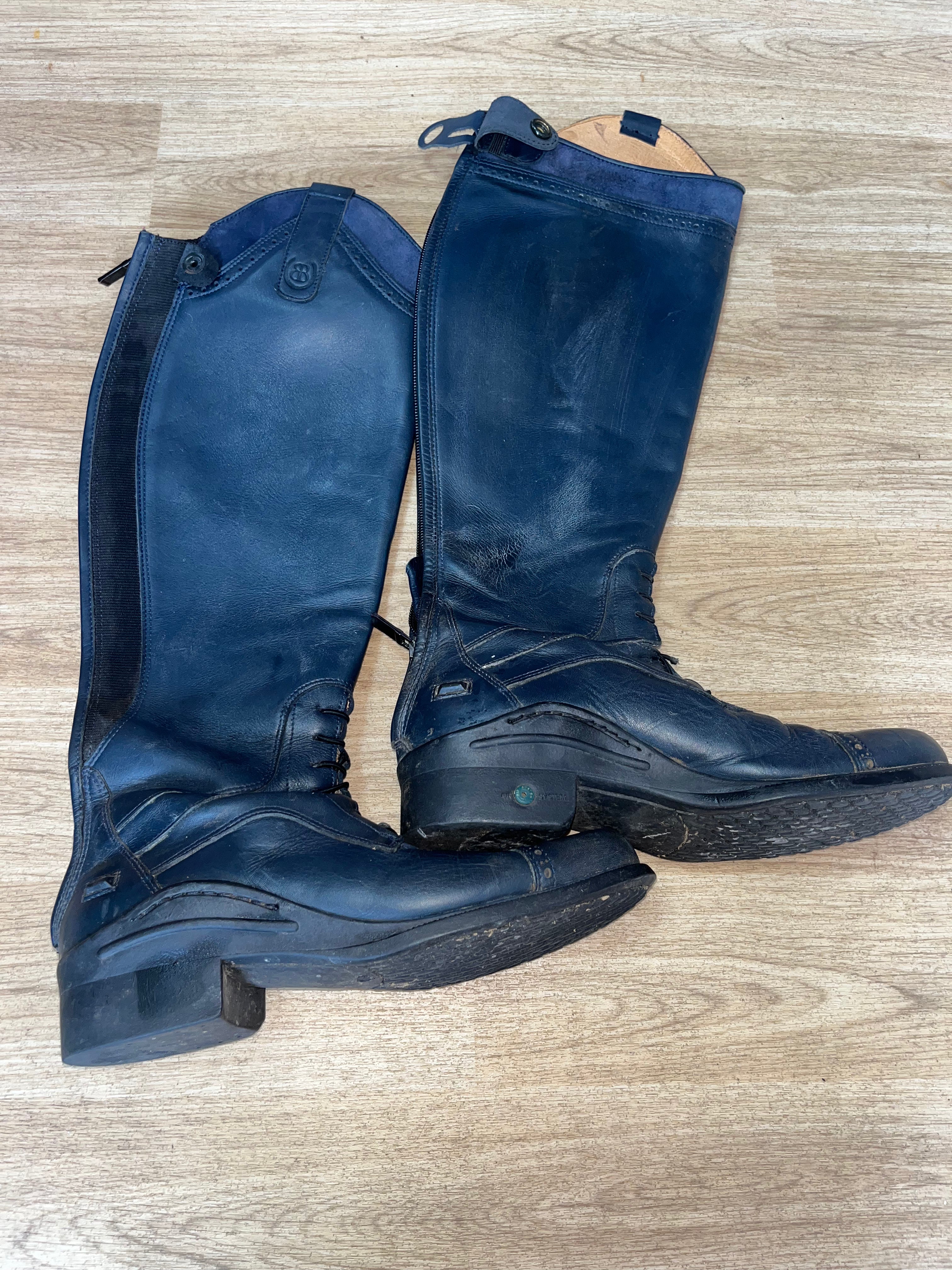 Bareback Leather Long Riding Boots Size 6.5
