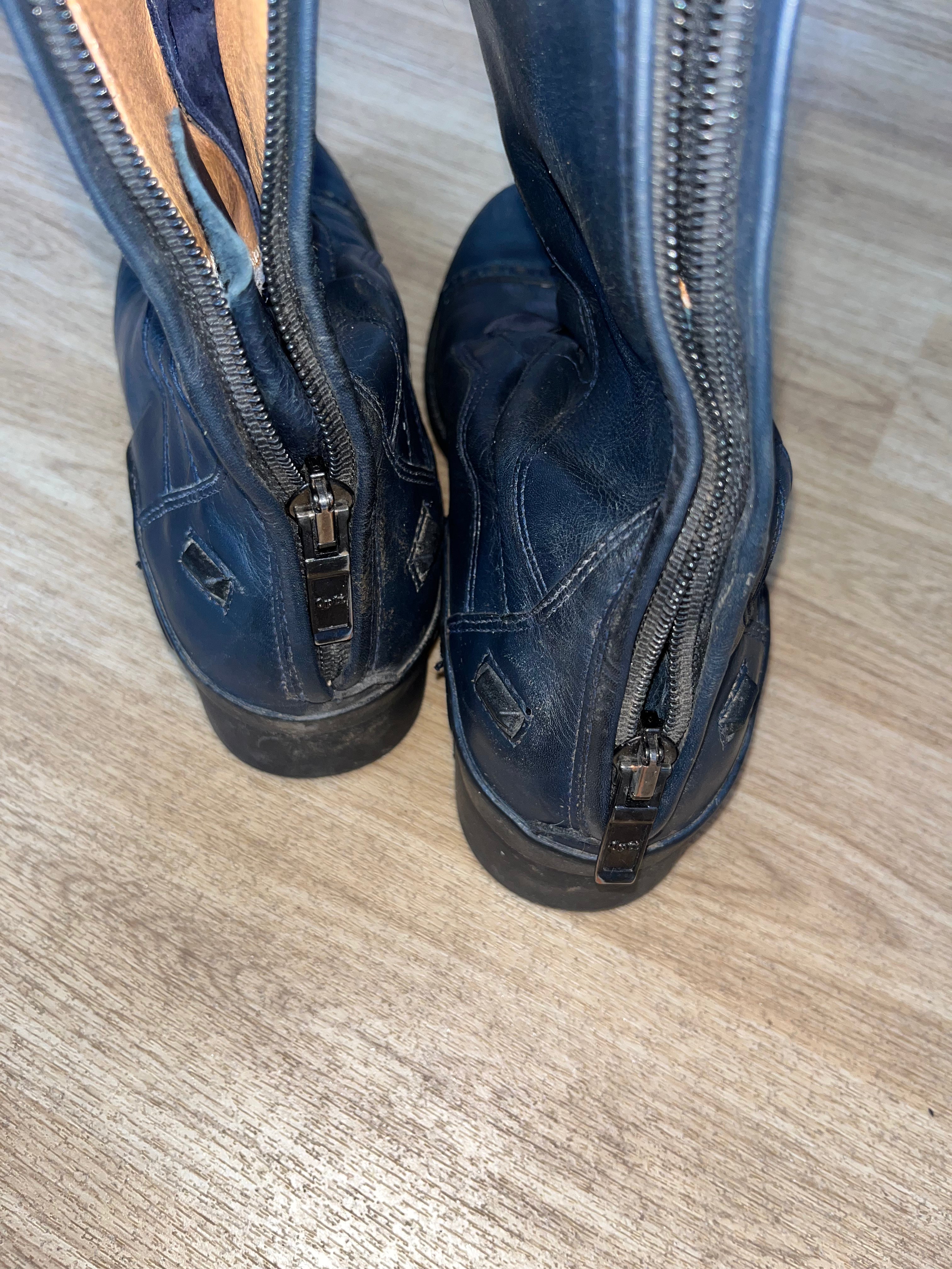 Bareback Leather Long Riding Boots Size 6.5